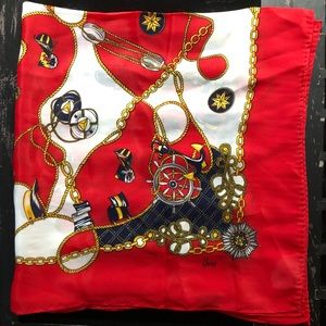 HONEY Vintage Signed Nautical Square Scarf Japan